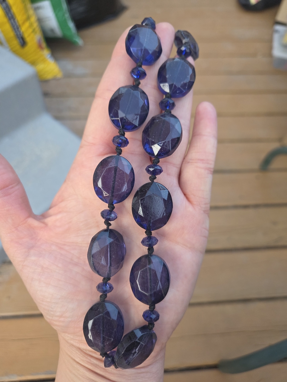 Joe Fresh Faceted Deep Purple Bead Necklace